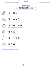 Rarámuri People printable worksheet preview