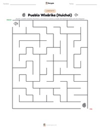 Vista previa de la hoja de trabajo imprimible de Pueblo Wixárika (Huichol)