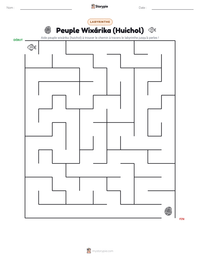 Aperçu de la feuille de travail imprimable Peuple Wixárika (Huichol)
