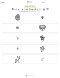 ウィシャリカ（ウイチョル）族 の印刷可能ワークシートプレビュー
