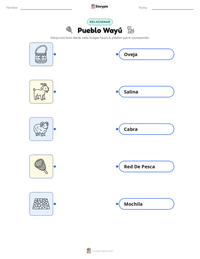 Vista previa de la hoja de trabajo imprimible de Pueblo Wayú