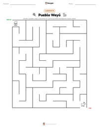 Vista previa de la hoja de trabajo imprimible de Pueblo Wayú