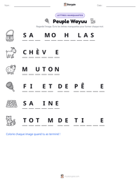Aperçu de la feuille de travail imprimable Peuple Wayuu