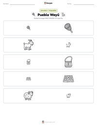 Vista previa de la hoja de trabajo imprimible de Pueblo Wayú