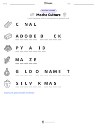 Moche Culture printable worksheet preview