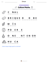 Aperçu de la feuille de travail imprimable Culture Moche