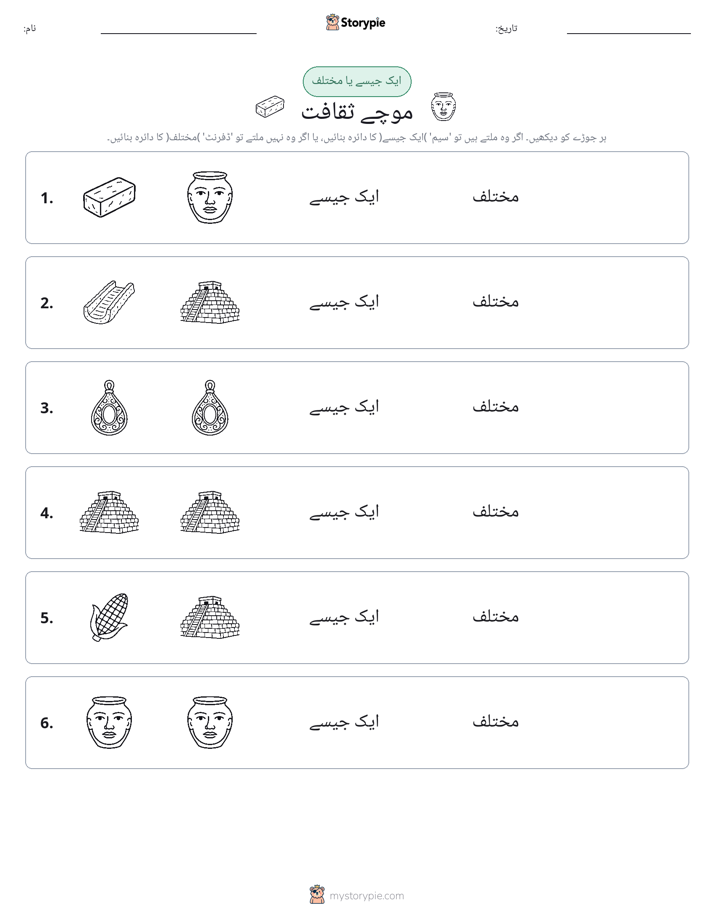 ایک جیسا یا مختلف