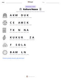 Podgląd drukowalnego arkusza ćwiczeń Kultura Nazca