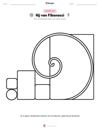 Rij van Fibonacci afdrukbare werkblad voorbeeld