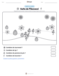 Aperçu de la feuille de travail imprimable Suite de Fibonacci