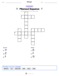 Fibonacci Sequence printable worksheet preview