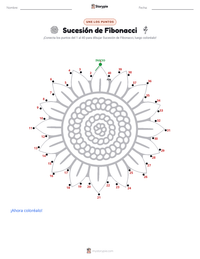 Vista previa de la hoja de trabajo imprimible de Sucesión de Fibonacci