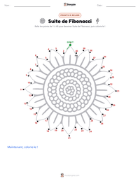 Aperçu de la feuille de travail imprimable Suite de Fibonacci