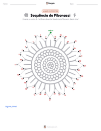 Prévia da folha de atividades imprimível Sequência de Fibonacci