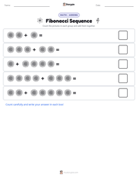 Fibonacci Sequence printable worksheet preview