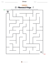 Fibonacci-Folge druckbare Arbeitsblatt Vorschau