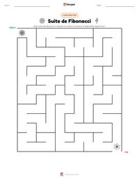 Aperçu de la feuille de travail imprimable Suite de Fibonacci