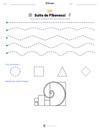 Aperçu de la feuille de travail imprimable Suite de Fibonacci