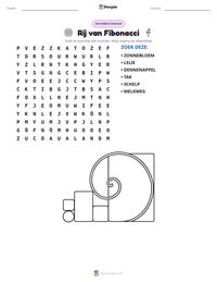 Rij van Fibonacci afdrukbare werkblad voorbeeld