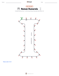 Roman Numerals printable worksheet preview