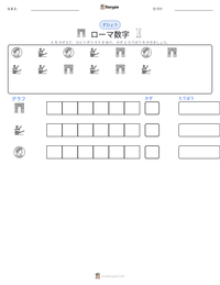 ローマ数字 の印刷可能ワークシートプレビュー