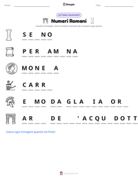 Anteprima della scheda stampabile di Numeri Romani