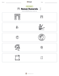 Roman Numerals printable worksheet preview