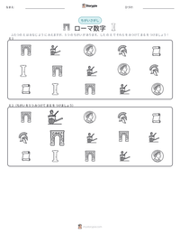 ローマ数字 の印刷可能ワークシートプレビュー