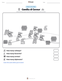 Camillo di Cavour printable worksheet preview