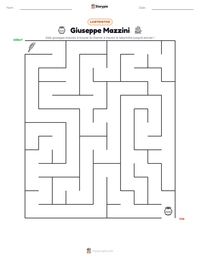 Aperçu de la feuille de travail imprimable Giuseppe Mazzini