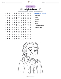 Prévia da folha de atividades imprimível Luigi Galvani