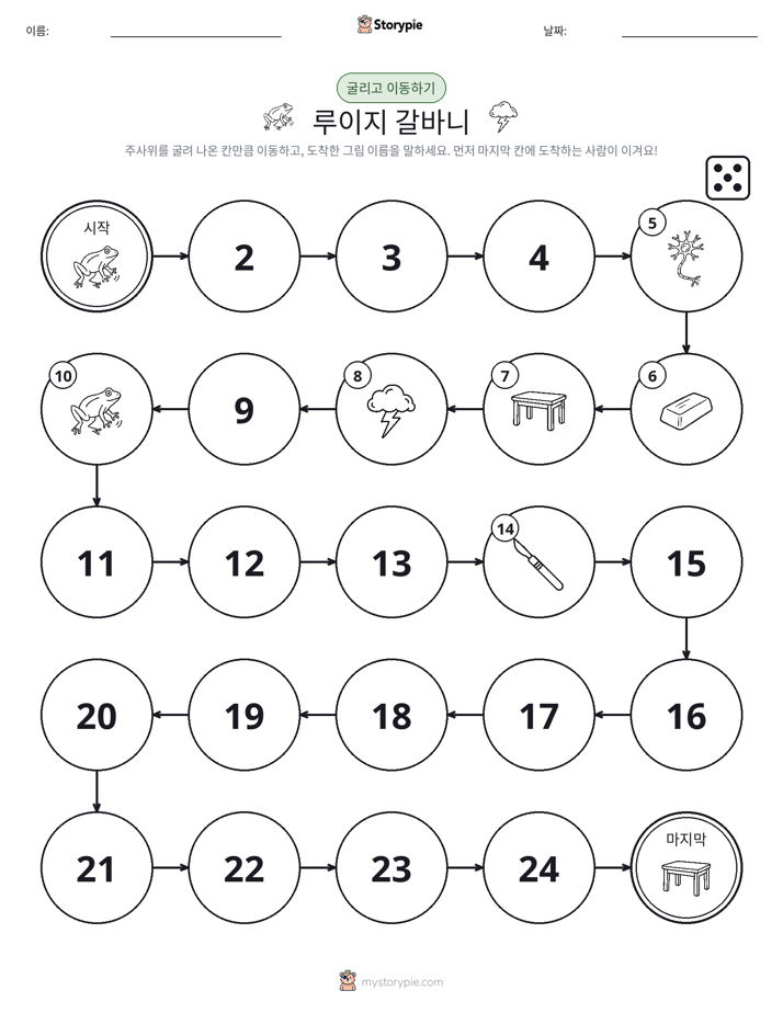 주사위 굴리고 이동하기 게임