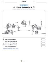Victor Emmanuel II printable worksheet preview