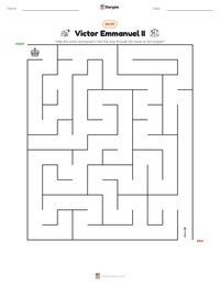 Victor Emmanuel II printable worksheet preview