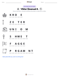 Viktor Emanuel II. druckbare Arbeitsblatt Vorschau