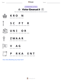 Victor Emanuel II afdrukbare werkblad voorbeeld
