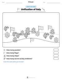 Unification of Italy printable worksheet preview