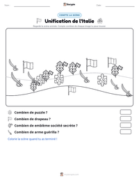 Aperçu de la feuille de travail imprimable Unification de l'Italie