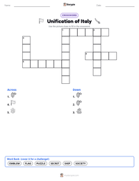 Unification of Italy printable worksheet preview