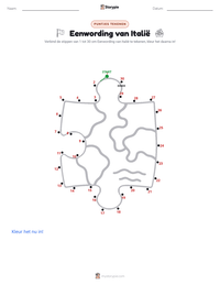 Eenwording van Italië afdrukbare werkblad voorbeeld