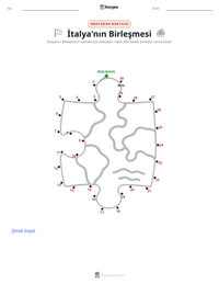 İtalya'nın Birleşmesi yazdırılabilir çalışma sayfası önizlemesi