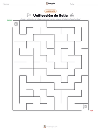 Vista previa de la hoja de trabajo imprimible de Unificación de Italia