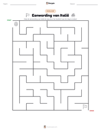 Eenwording van Italië afdrukbare werkblad voorbeeld