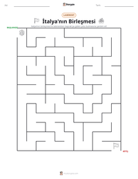 İtalya'nın Birleşmesi yazdırılabilir çalışma sayfası önizlemesi