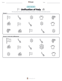 Unification of Italy printable worksheet preview