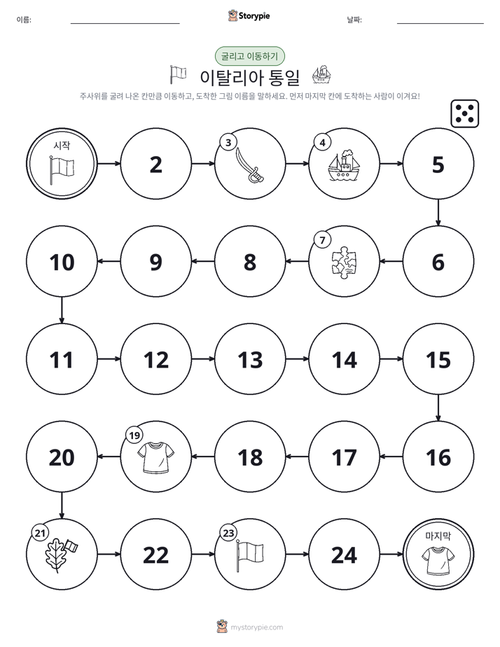 주사위 굴리고 이동하기 게임