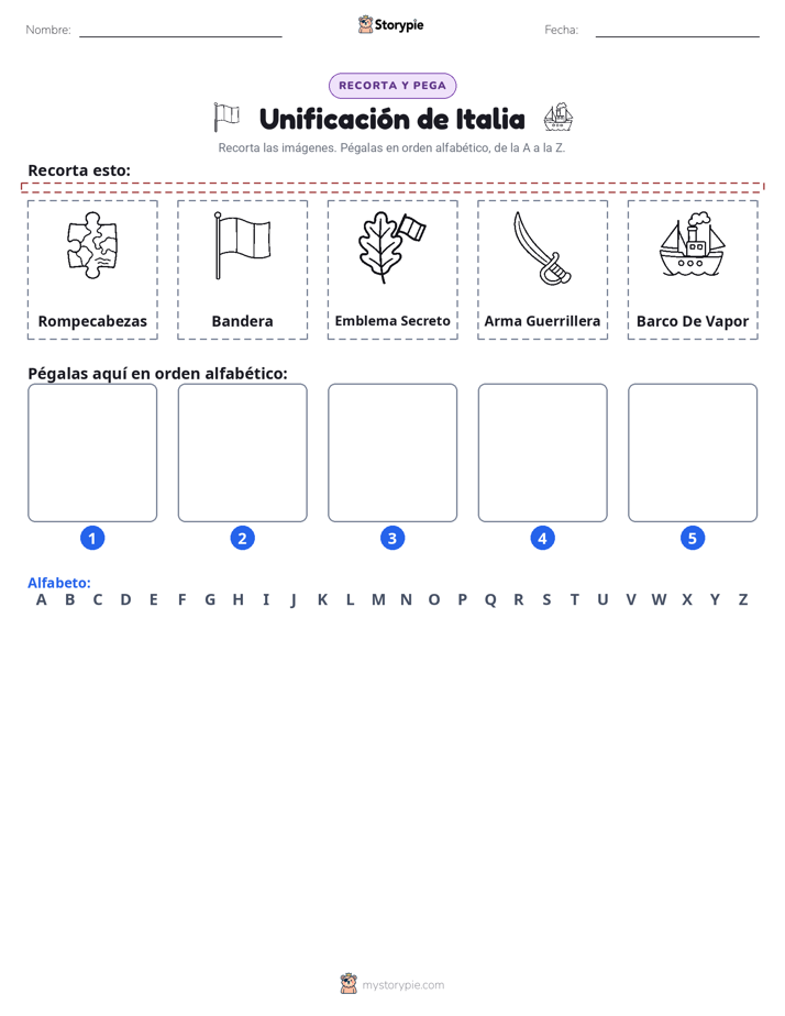 Cortar y Pegar el Alfabeto