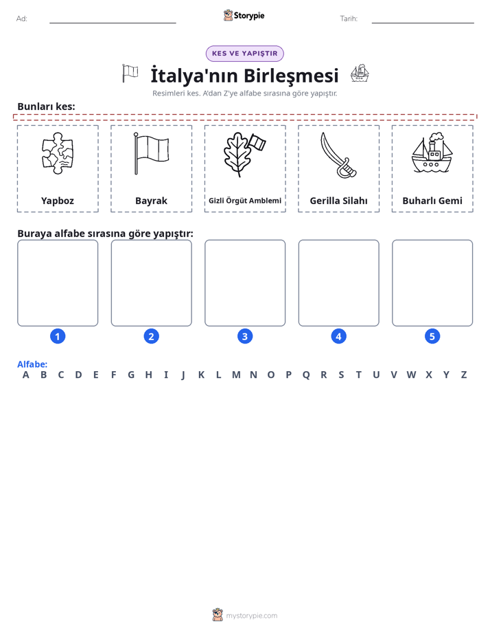 Kes & Yapıştır Alfabe