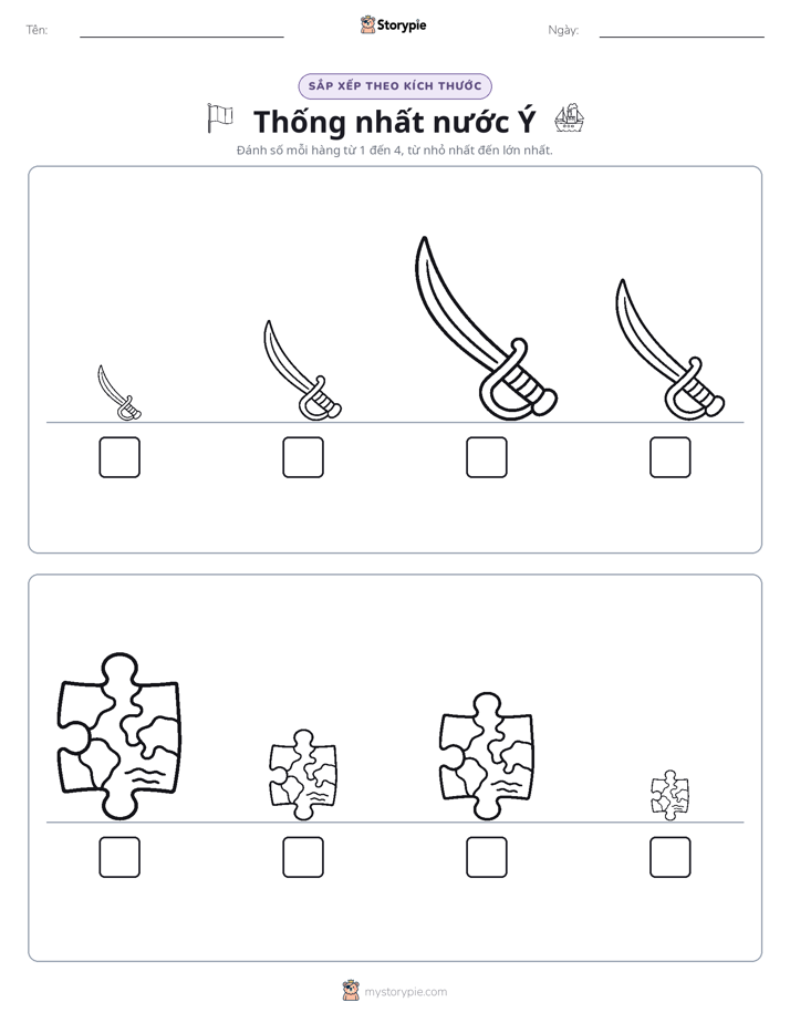 Thứ Tự Kích Thước
