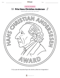 Aperçu de la feuille de travail imprimable Prix Hans Christian Andersen